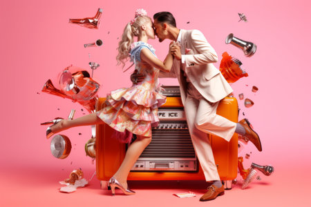 Vintage Vibes: Electric Dance Beats Unleash the Spirit of Creativity at the Retro Disco Party!の素材