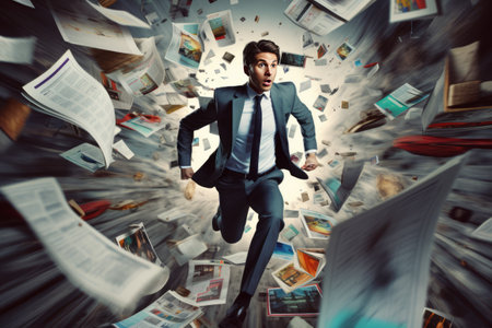 Sprint to Success: Captivating Collage Showcasing E-commerce Entrepreneurs' Fast-Paced Journey towarの素材