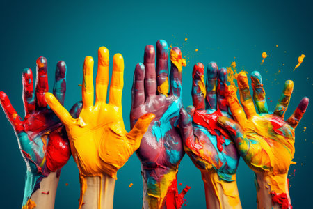 Fingers Entwined: A Vibrant Contemporary Art Collage Celebrating Youth Cultureの素材