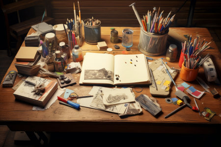 Stationery Haven: A Glimpse Into the Artistic Desk of a Creative Geniusの素材