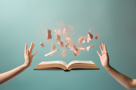 Enigmatic Hands: A Surreal Contemporary Art Collage in Trendy Pastel Colorsの素材