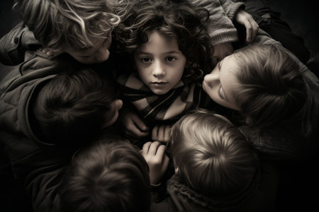 Innocence Embraced: A Heartwarming Moment of Bonding Amidst Troubled Soulsの素材