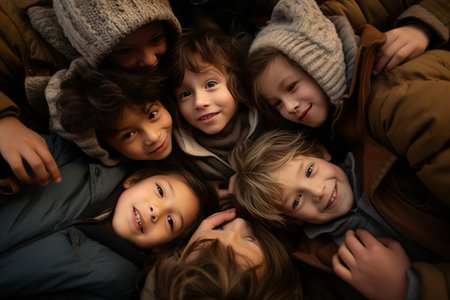 Caring Counsellors Comforting Vulnerable Children in a Heartwarming Momentの素材