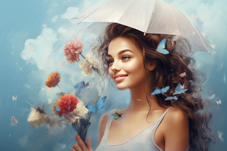 Enchanting Dreams of Love and Care: A Contemporary Art Collage Celebrating Mother's Dayの素材