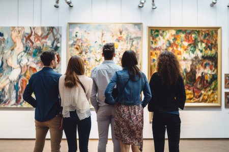 Unveiling Perspectives: A Glimpse of Art Appreciation from Behindの素材