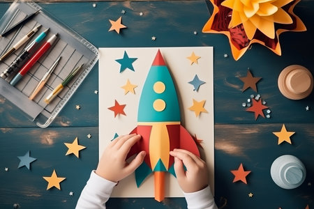 Crafting Dreams: Unleashing Creativity with Paper Rockets! A Master Class for Kindergarten and School Developmentの素材