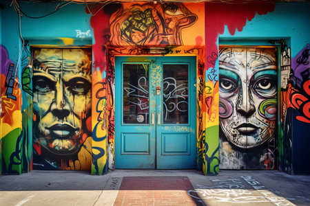 Exploring the Vibrant Urban Art Scene: Backpacker Captivated by Guadalajara's Graffiti Street Artの素材
