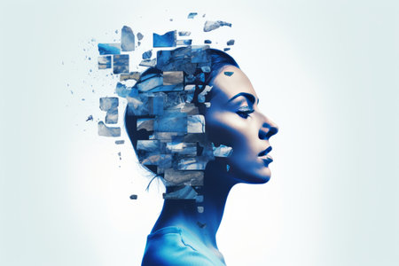 Disturbed Reflections: A Contemporary Art Collage Unveiling a Woman's Mindset in Turmoilの素材