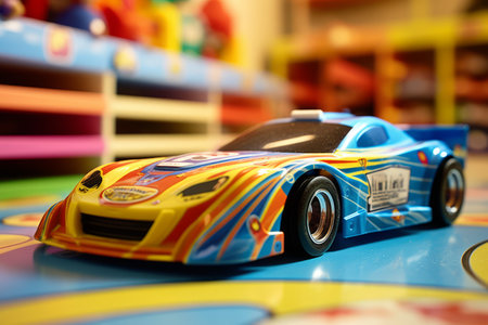 Toy Slot Car Racing Takes Over Children's Bedroom in Reading, UKの素材