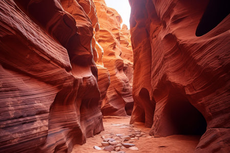 Enchanting Beauty: Exploring the Majestic Red Sandstone Rocks in a High Desert Slot Canyonの素材