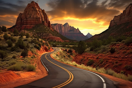 Wandering the Majestic Pathways of Zion National Park, USAの素材