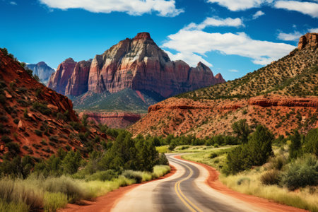 Journey Through the Enchanting Roads of Zion National Park, USAの素材
