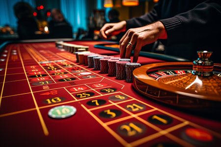 Lost in the Spin: The Thrilling World of Roulette Table Chips and Gamblersの素材