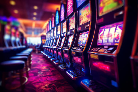 Dazzling Array of Casino Slot Machines: A Glimpse into the Thriving Gambling Industryの素材
