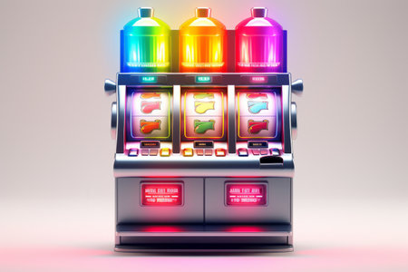 Lucky Spin: Illuminating the Jackpot with Three Bars on a Light Backgroundの素材