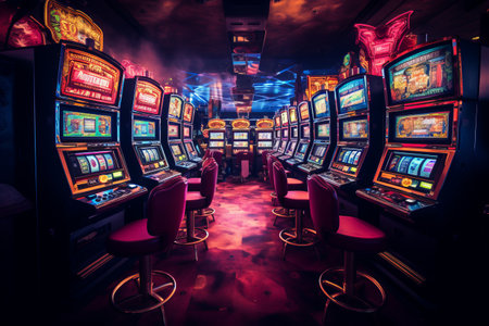 Thrilled Beauty Strikes It Rich at the Casino: A Tale of a Cheerful Woman's Slot Machine Adventureの素材