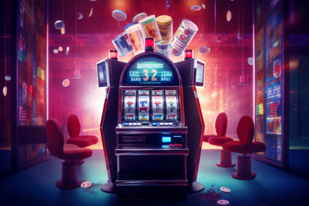 Unleashing the Ultimate Jackpot: Slot Machine Pours a Cascade of Cash!の素材