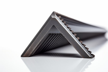 Dynamic Slotted Angle Steel: A Sharp Focus on White Backgroundの素材