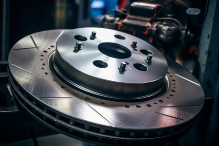 The Hidden Power: Unveiling the Slotted Car Brake Rotor Behind the Wheelの素材
