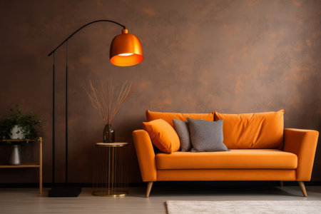 Unwind in Style: A Luxurious Living Room Oasis with Plush Sofa and Chic Floor Lampの素材