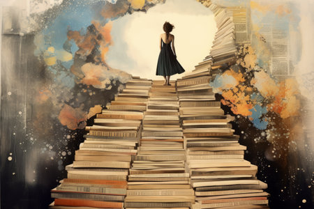Ascending to Knowledge: Exploring an Open Book Through an Art Collageの素材