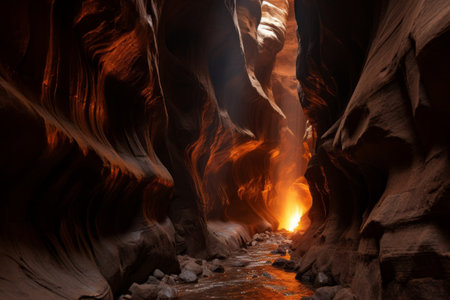 Exploring the Enchanting Beauty: The Light of the End in Zion National Park's Subway Slot Canyonの素材