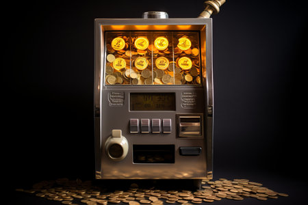 The Extravagant Coin Cascade: The Slot Machine Unleashes Its Wealthの素材