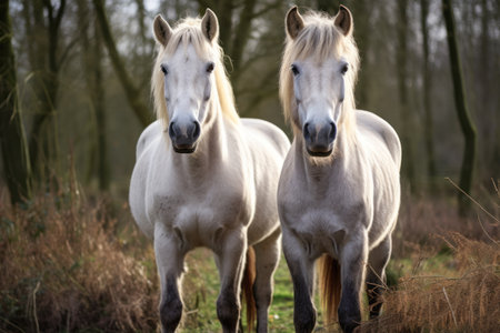 Untamed Beauty: Captivating Konik Horses at Slot Loevesteijn, The Netherlandsの素材