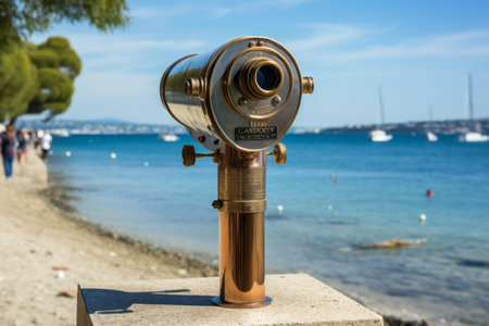 Enhance Your Beach Experience: Automated Tourist Telescope for Boat Spotting - Only â¬1 Coin Required!の素材