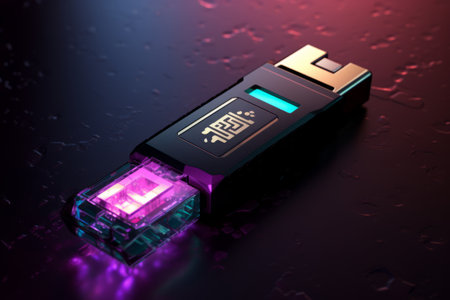 The Futuristic USB Flash Drive Mockup: Unleashing Innovation in Technology Data Storageの素材