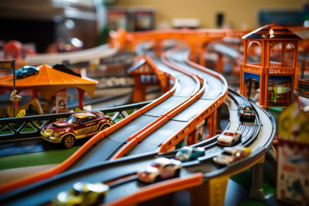 Electric Slot Model Cars: Ready for Racing on the Toy Race Trackの素材