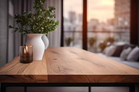 Cozy Modern Home: Showcase of a Beautiful Wood Table and Stylish Living Room Ambianceの素材