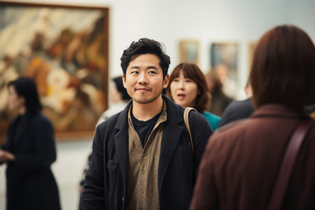 The Captivating Presence: Young Asian Art Enthusiast Shares Insights on Cutting-edge Exhibitionの素材