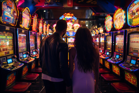 The Sinister Allure: A Closer Look at Young People and Slot Machines in the Casinoの素材