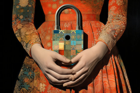 Safekeeping Secrets: An Art Collage of Closed Padlocksの素材