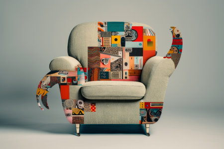 Captivating Artful Harmony: The Alluring Hand-Armchair Collage Revolutionizing Modern Design!の素材