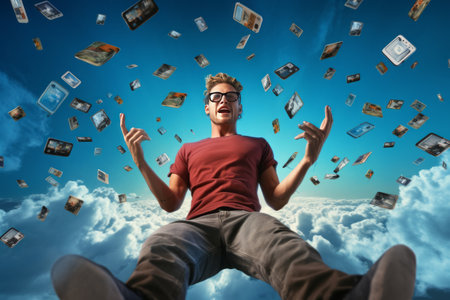 Diving Into the Social Media Abyss: Unraveling the Impact of Internet Addiction and the Cult of Popularity in Contemporary Art Collageの素材