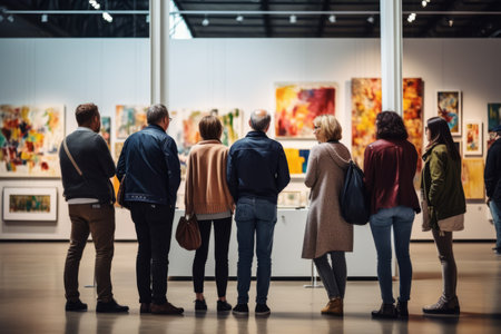 Inter-generational Exploration: Modern Seniors and Young Adults Discovering Contemporary Art at Gallery Exhibitionの素材