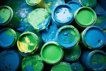 The Serene Harmony of Azure Greens: Exploring the Captivating Blend of Green and Blue Paintの素材
