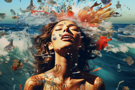 Exploring the Depths: A Cutting-Edge Collage Examining Emotions, Psychology, and Mental Health in Contemporary Artの素材