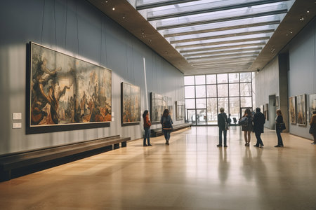 A Captivating Display: March 2022 in Parma, Italy Unveils a Symposium of Art Enthusiasts Appreciating Contemporary Masterpiecesの素材
