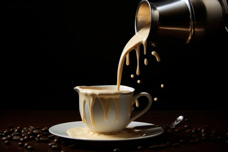 Milk Jug Perfection: Pouring Creamy Liquidity for Artistic Espresso Indulgenceの素材