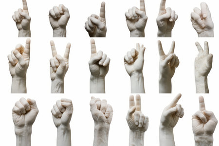 Gestures Unveiled: A Contemporary Collage of 3D Hands Expressing Modern Designの素材