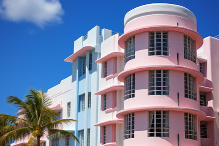 Aesthetic Marvels: Exploring the Unique Art Deco Architecture and Vibrant Color Palette of Miami Beach's South Beach in Ocean Driveの素材