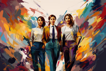 Empowering Teamwork: Young Women Accelerating Finance, Economy, and Professional Occupationsの素材