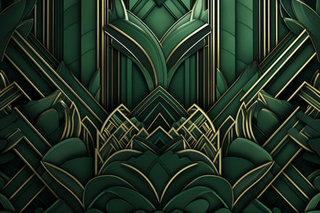 Emerald Elegance: Unveiling the Art Deco Green Wall Patternの素材