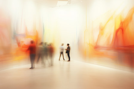 Blurred Visions: A Mesmerizing Journey through an Art Galleryの素材