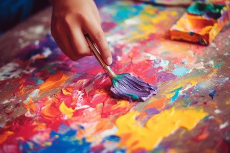 Exploring Creativity: The Artistic Journey of a Child's Handの素材