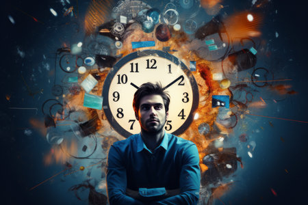 Time Management Turmoil: A Creative Collage of Stress and Deadline Pressures in the World of Freelancers and Managersの素材