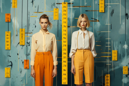 Measuring Success: Women Office Workers Embracing Finance and Creativity in Contemporary Art Collageの素材